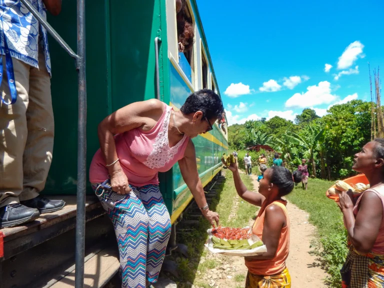 Gastronomic tours in Madagascar, Malagasy cuisine, road food, train in the southeast